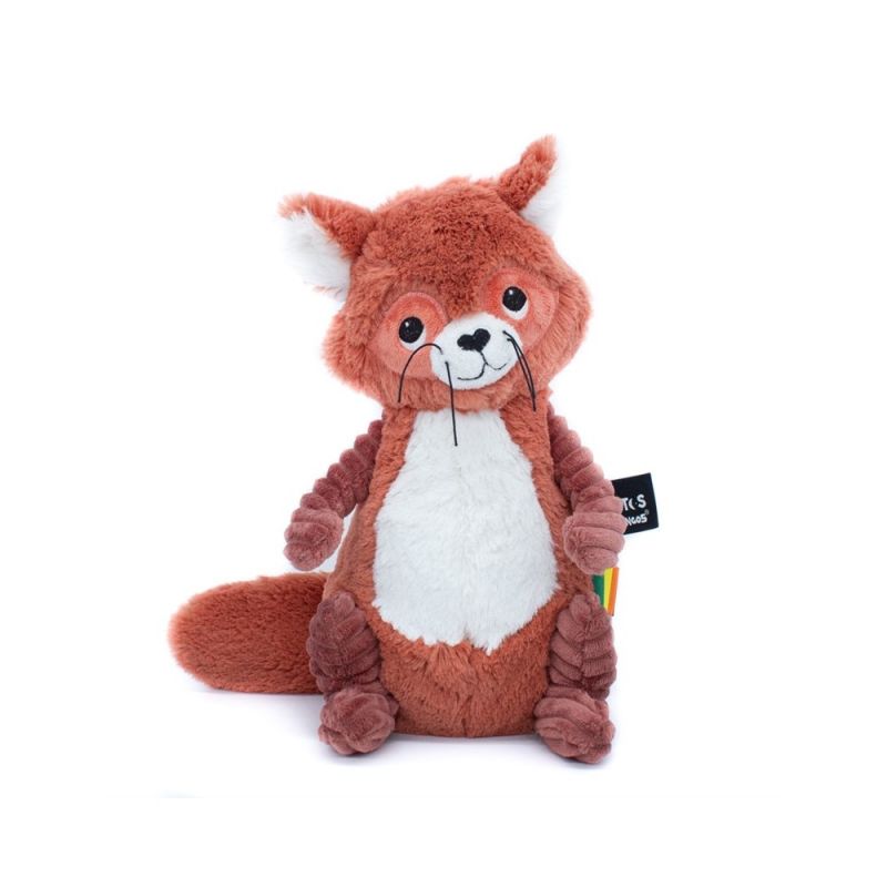 The deglingos - les ptipotos - netoitou the raccoon red - plush 27 cm 